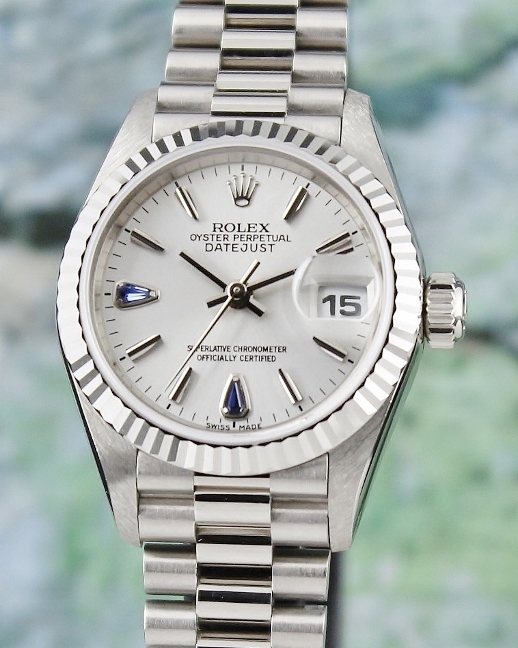 (image for) LIKE NEW ROLEX 18K WHITE GOLD LADY SIZE OYSTER PERPETUAL DATEJUST / 69179
